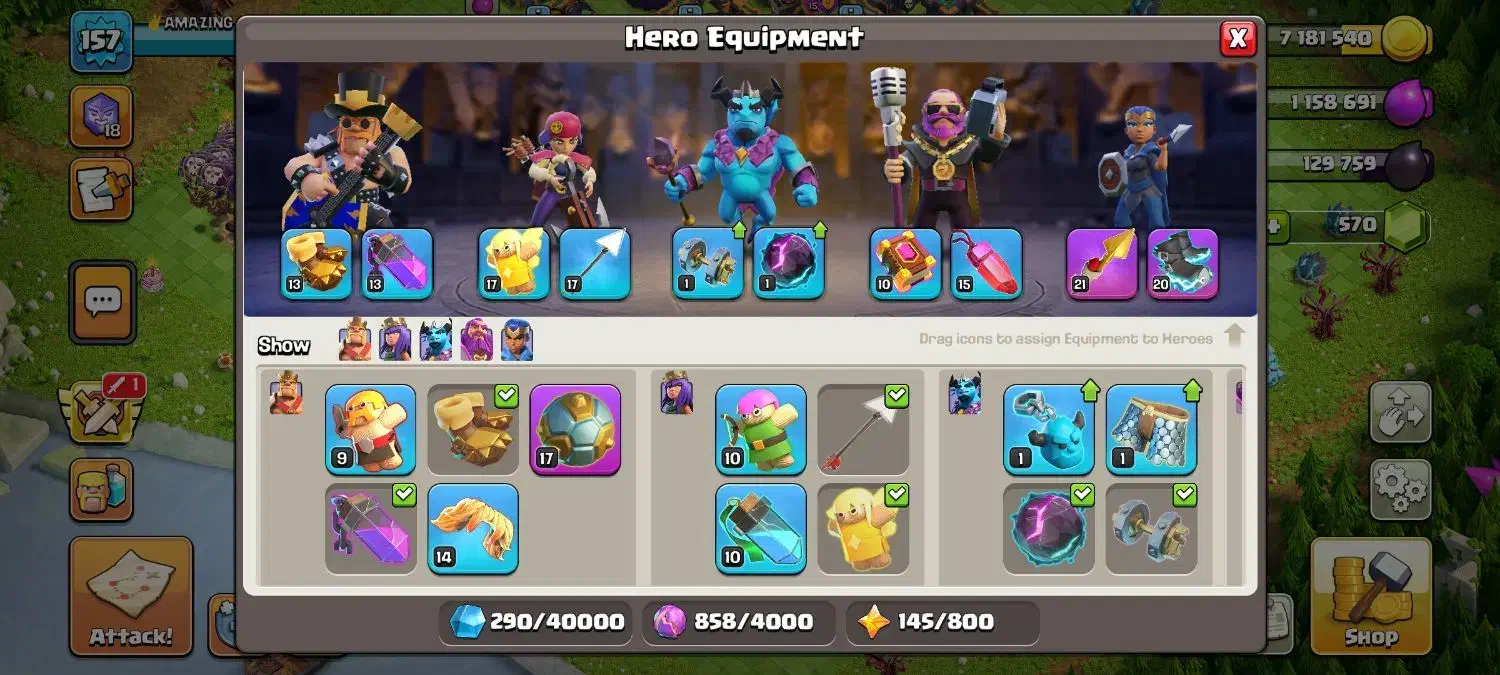 اکانت کلش آف کلنز تاون هال 15 لول 158|کنسول، بازی ویدئویی و آنلاین|تبریز, |دیوار