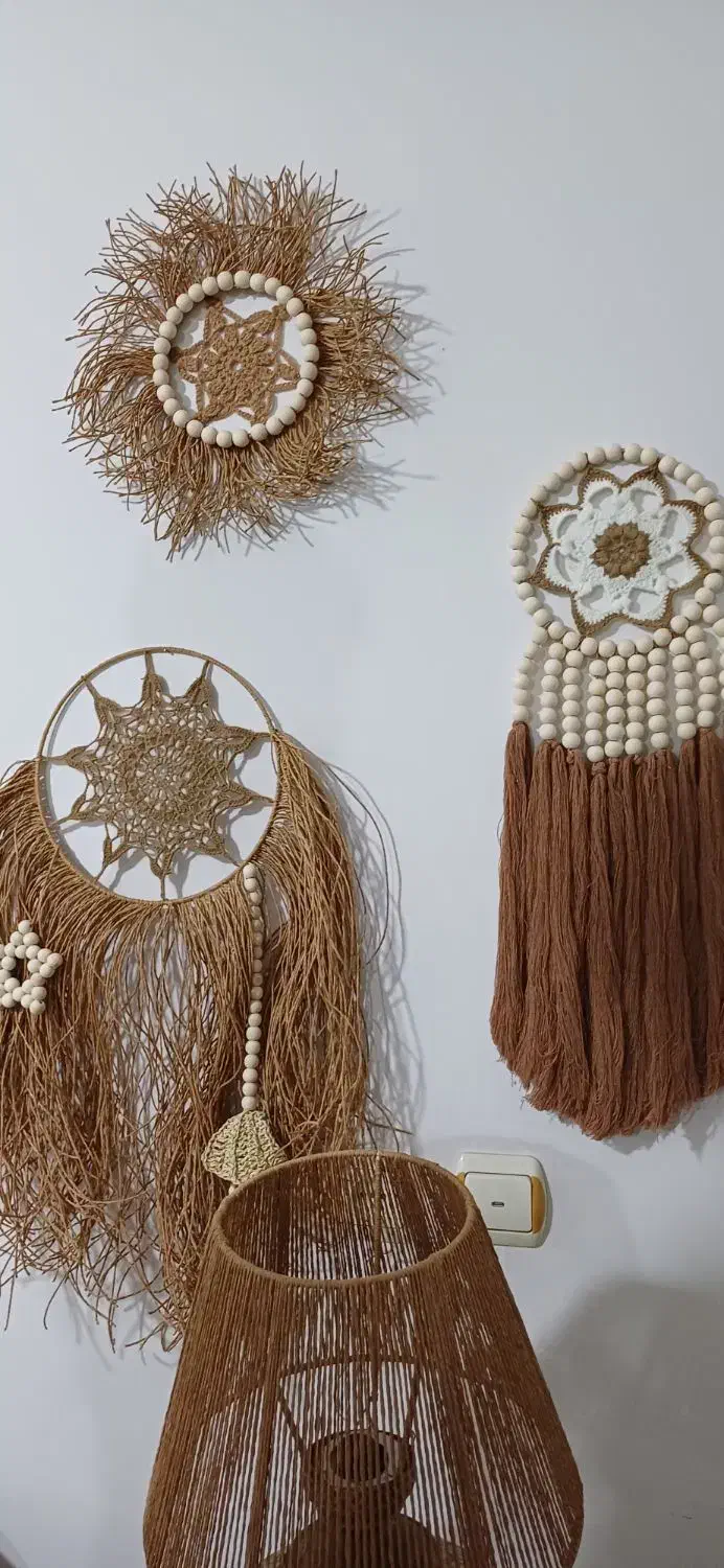 دیوارکوب بوهو رافیا عمده و تکی|صنایع دستی و سایر لوازم تزئینی|ساری, |دیوار