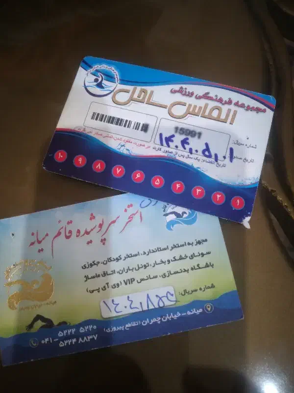 کارت استخر|بلیت ورزشی|میانه, |دیوار