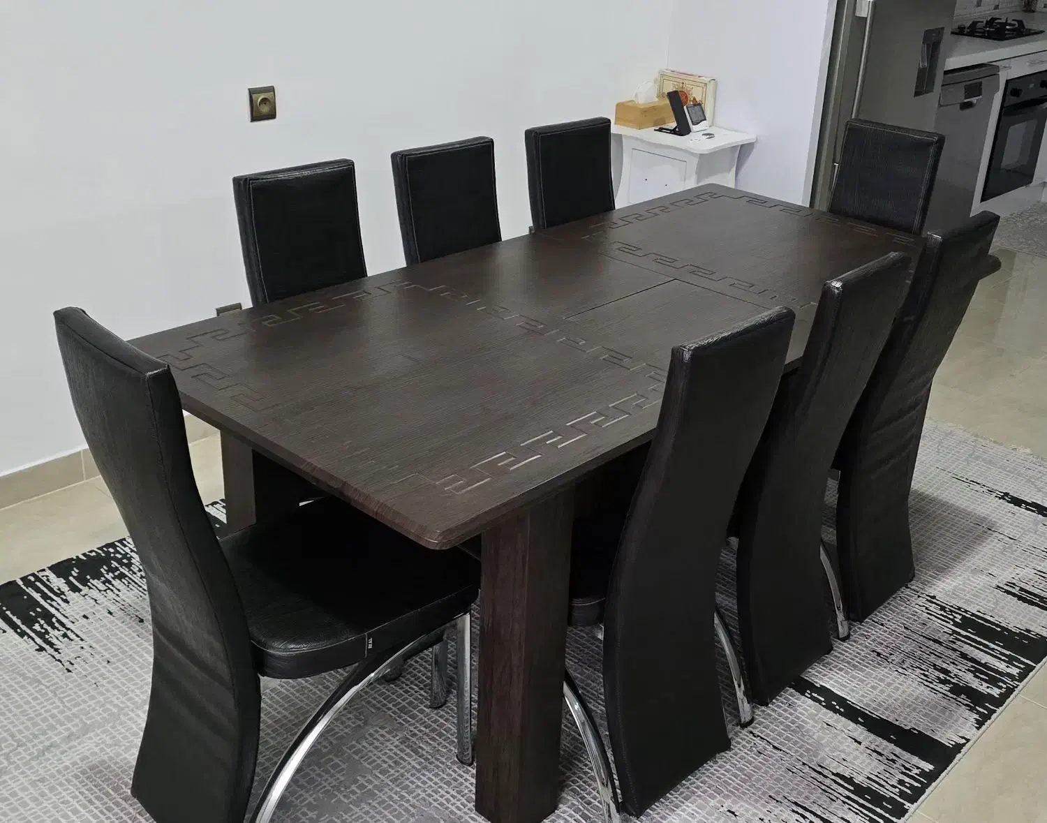 میز ناهار خوری ۸نفره|میز و صندلی غذاخوری|خشکبیجار, |دیوار