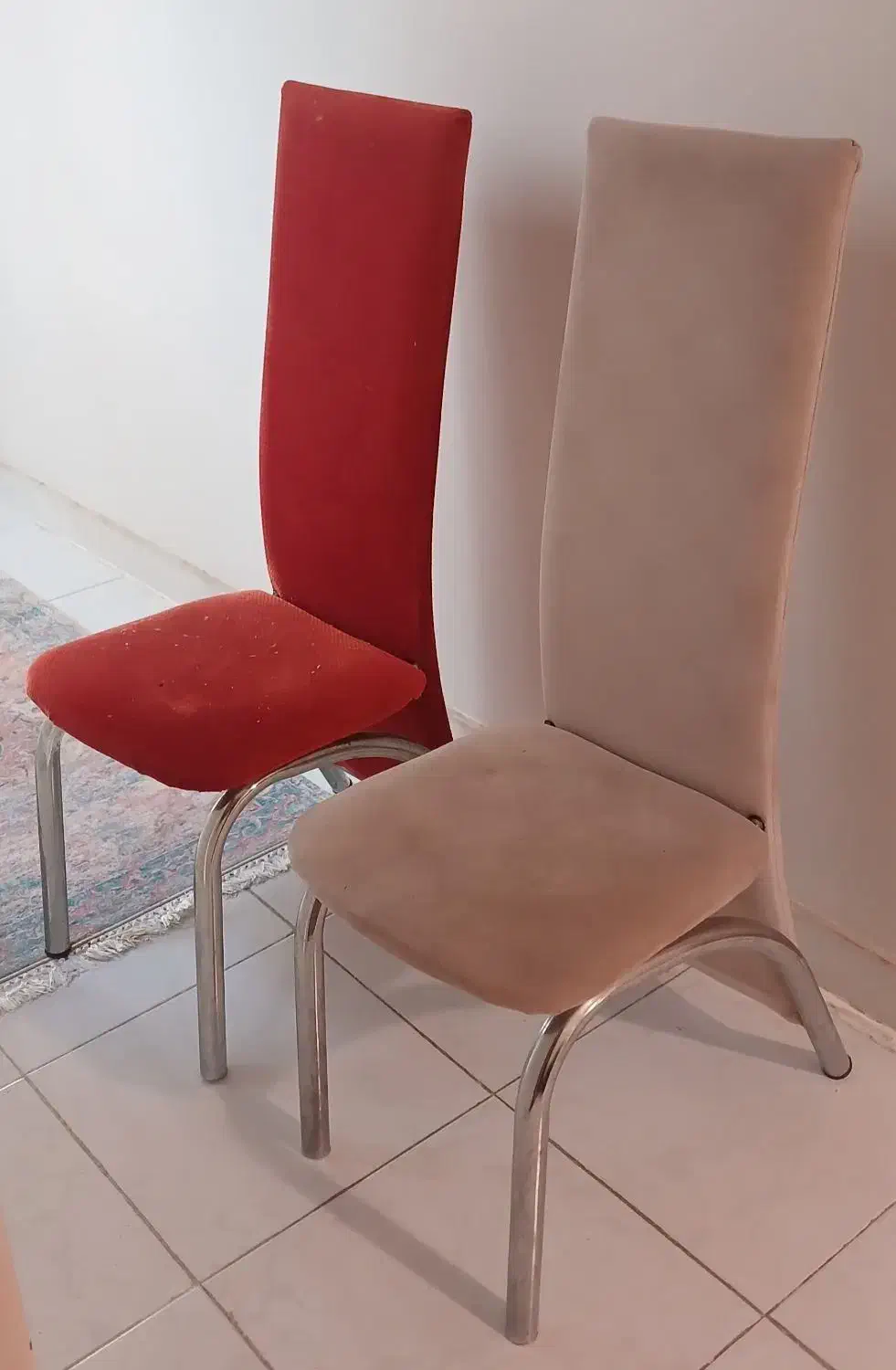 ۴ عدد صندلی ناهارخوری پایه فلزی سالم|میز و صندلی غذاخوری|رشت, بازار|دیوار