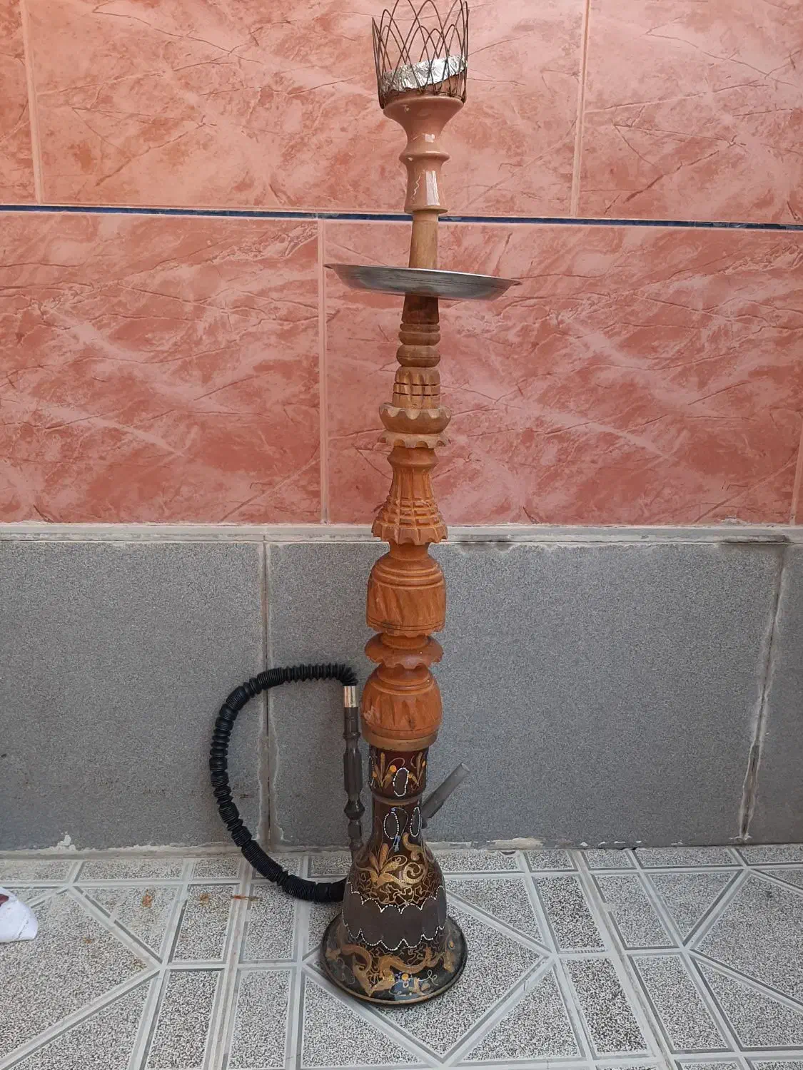 قلیون میوه ای با چوب  و شیشه ای|کلکسیون و سرگرمی|لامرد, |دیوار