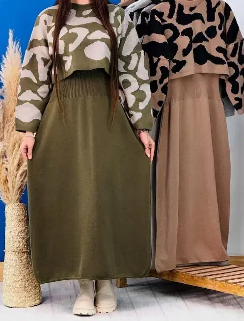 ست بافت دو تیکه ( رویه و سارافون)|لباس|رشت, رشتیان|دیوار