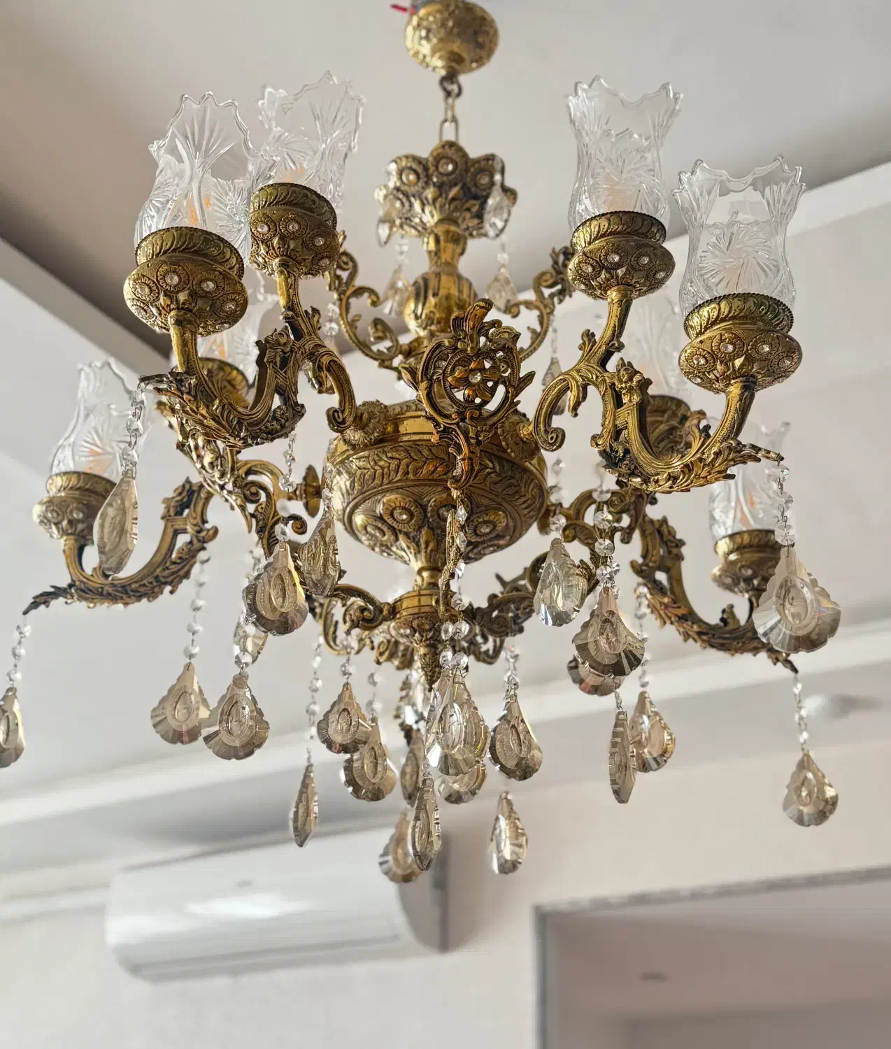 لوستر تمام برنج در حد نو|لوستر و چراغ آویز|مشهد, جاهد شهر|دیوار