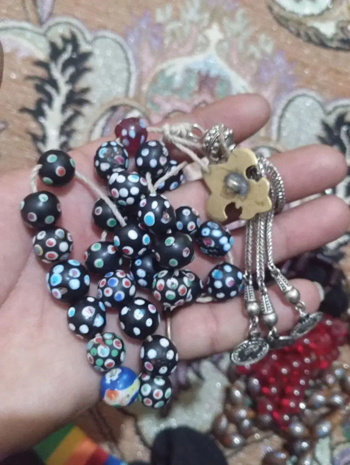 مهره‌چشم‌بلبلی قدیمی‌اصل|جواهرات|لالی, |دیوار