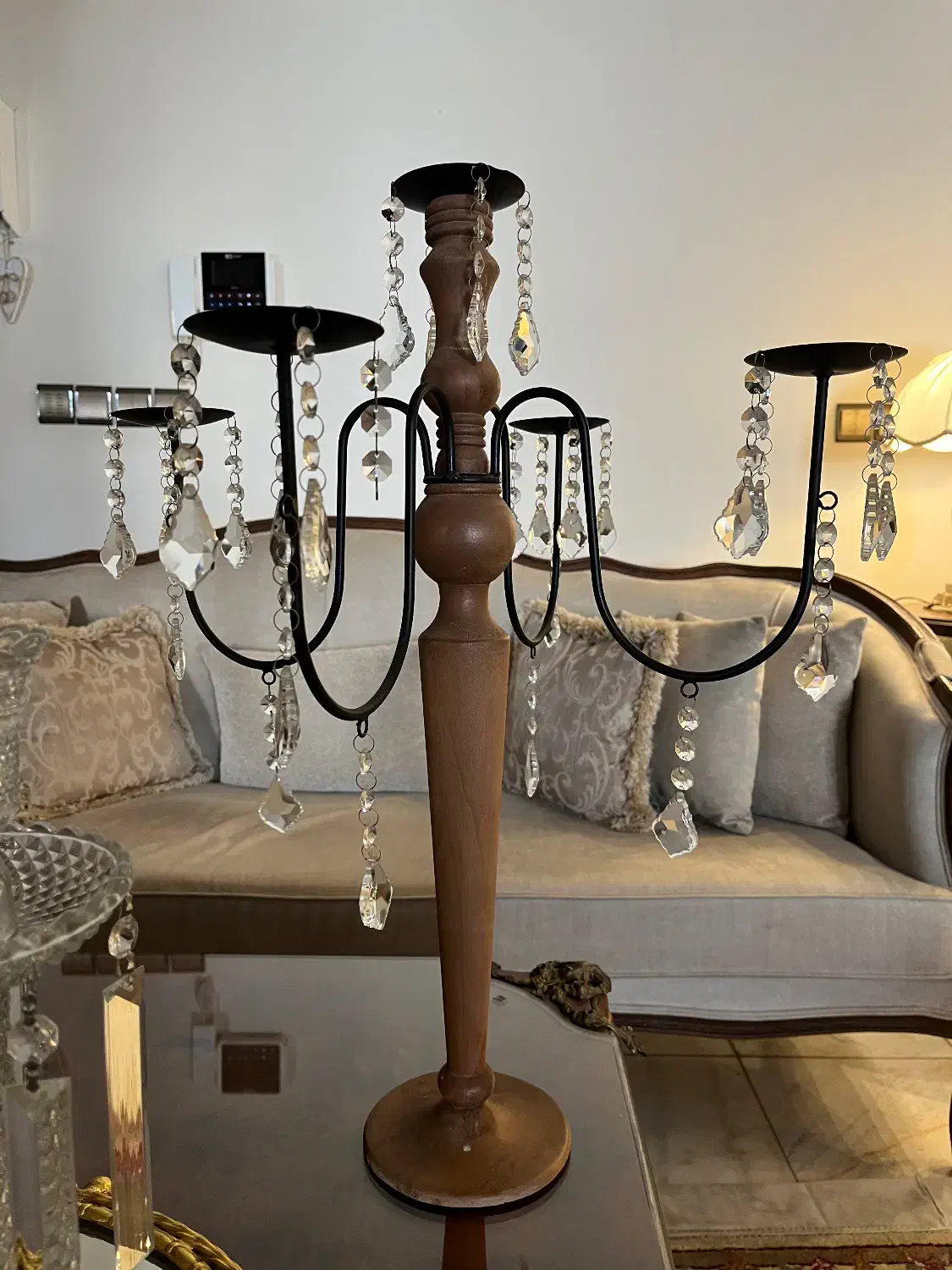 شمعدان چوب کار دست|چراغ خواب و آباژور|تهران, شهرآرا|دیوار