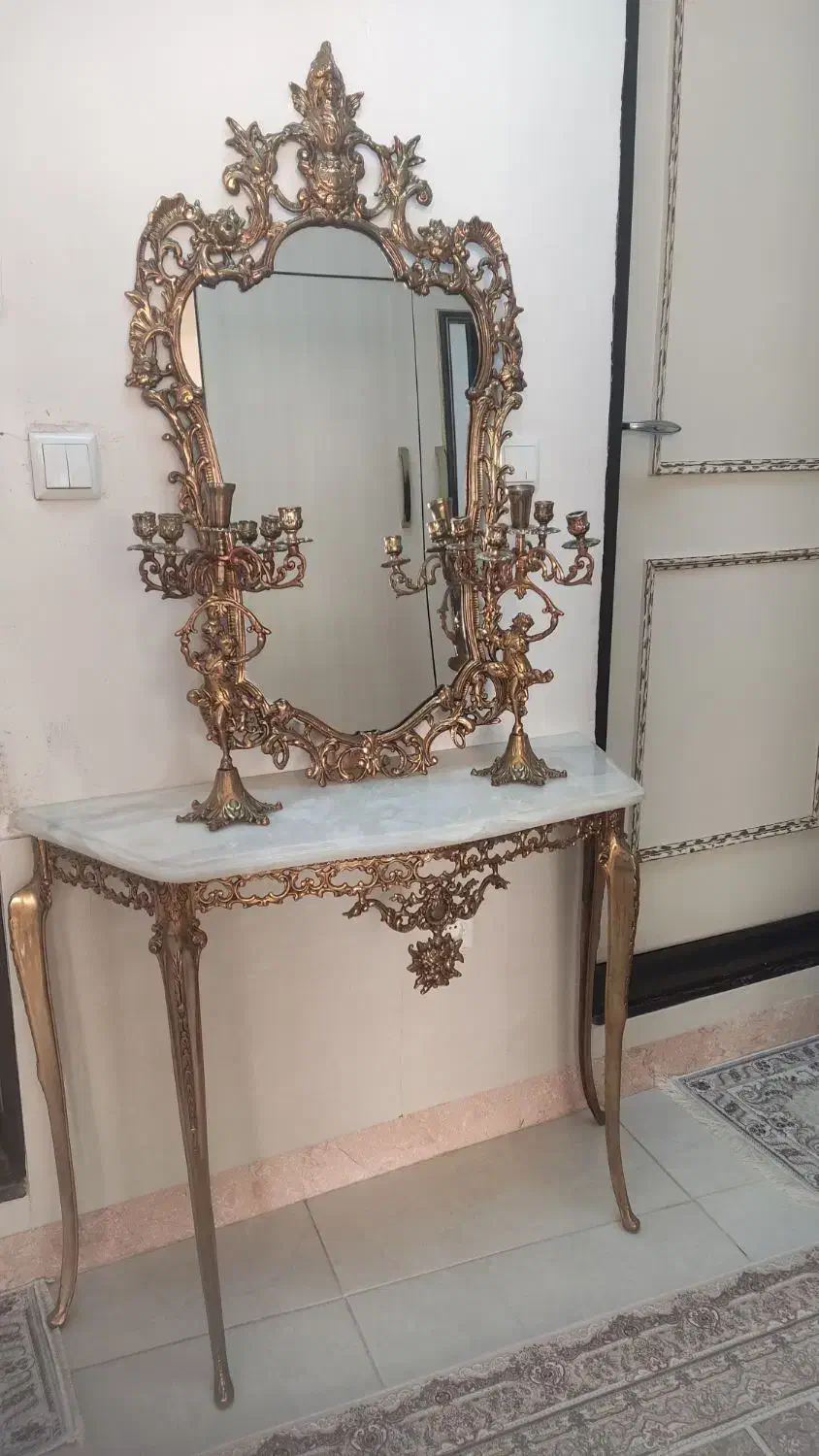 آیینه شمعدان برنزی|آینه|اردبیل, |دیوار