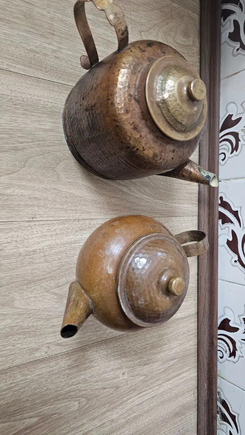 کتری و قوری مسی کارکرده|قوری، کتری، قهوه‌ساز دستی|مشهد, سجاد شهر|دیوار