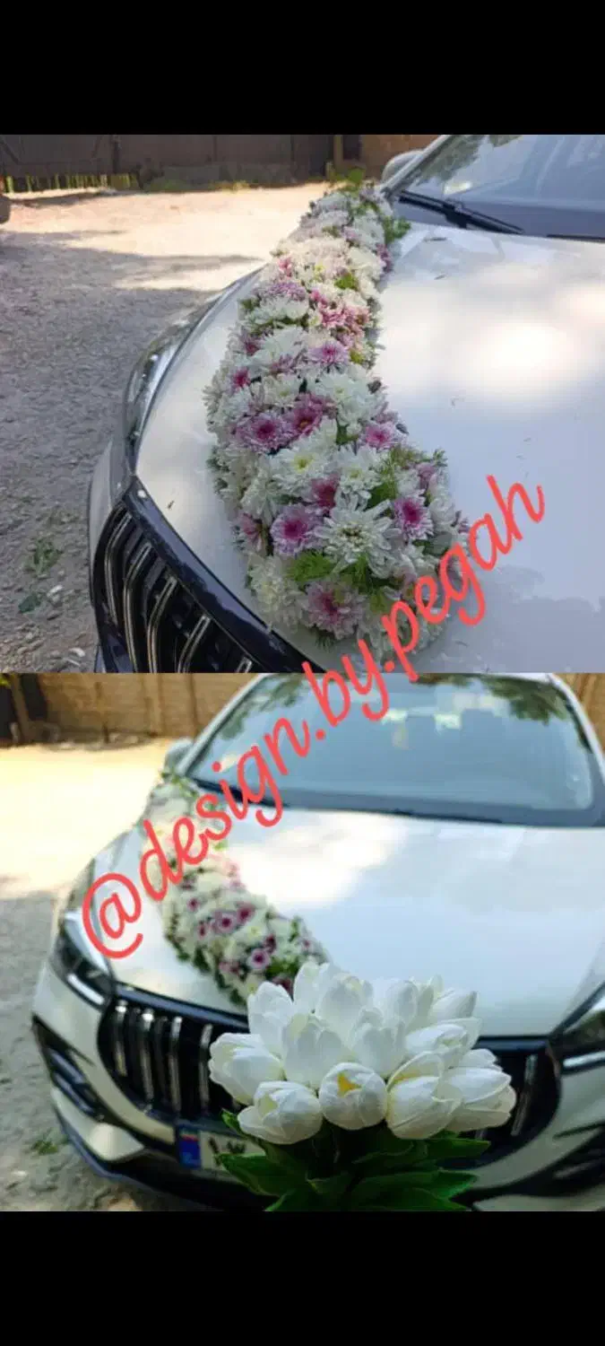 گل آرایی ماشین عروس و دسته گل عروس درب منزل|خدمات پذیرایی، مراسم|شیراز, پودنک|دیوار