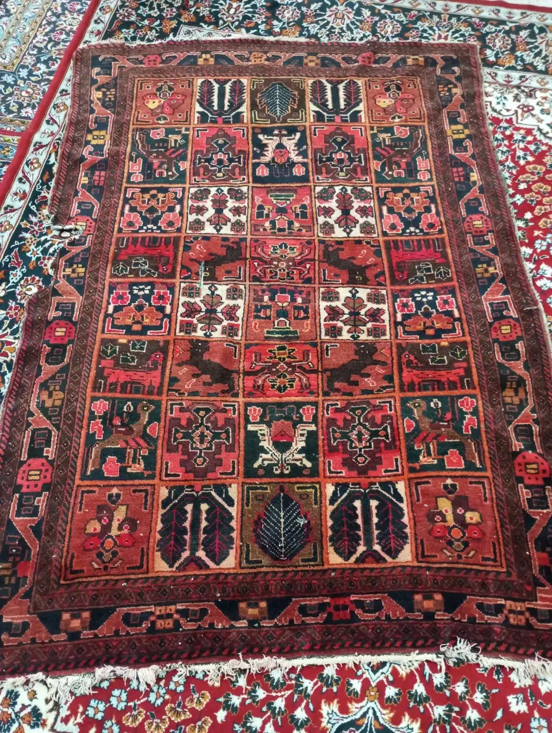 فرش، قالی، گلیم دستباف محلی قدیمی ۵۰ ساله|فرش|خرمآباد, |دیوار