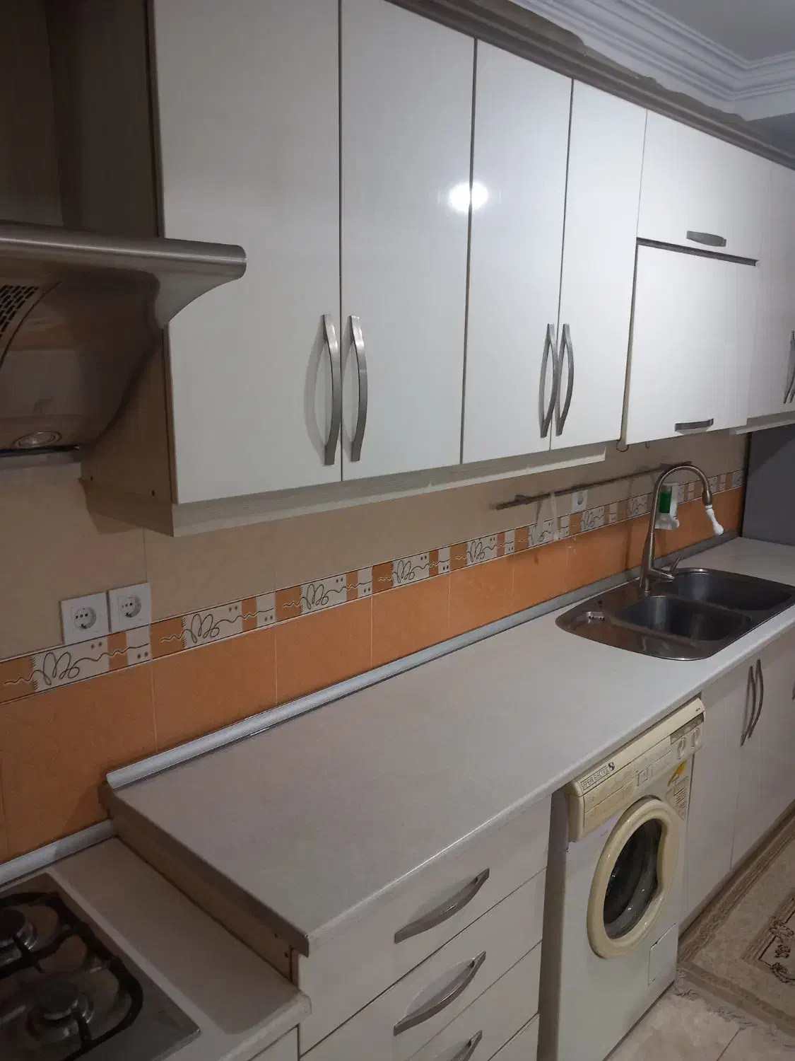 کابینت MDF.سینگ‌.هود و گاز لتونی ایتالیایی|آب‌چکان و نظم‌دهنده ظروف|گرگان, |دیوار