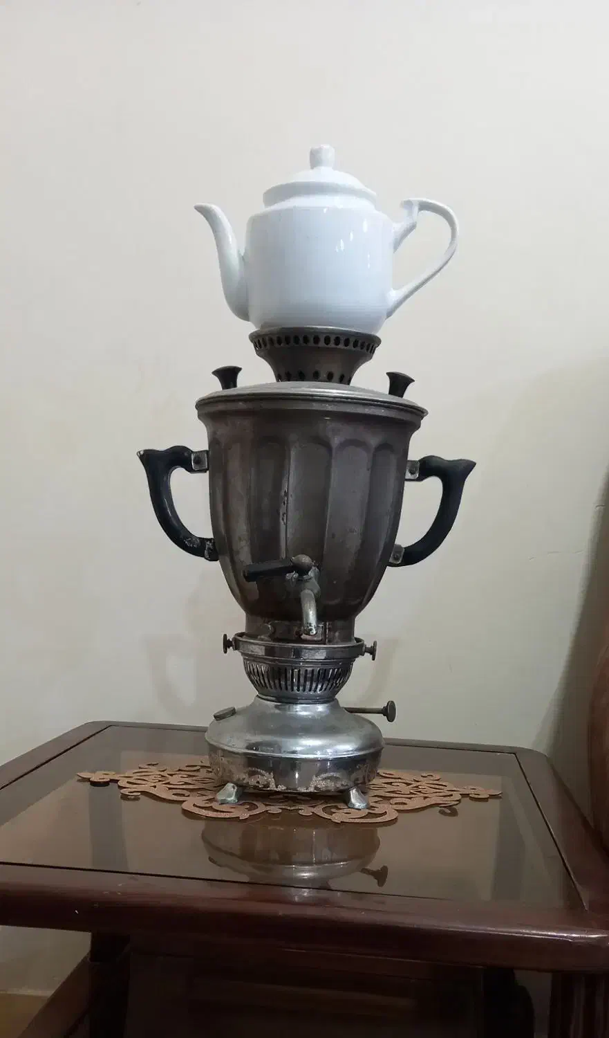 سماور و قوری چینی|قوری، کتری، قهوه‌ساز دستی|مسجد سلیمان, |دیوار