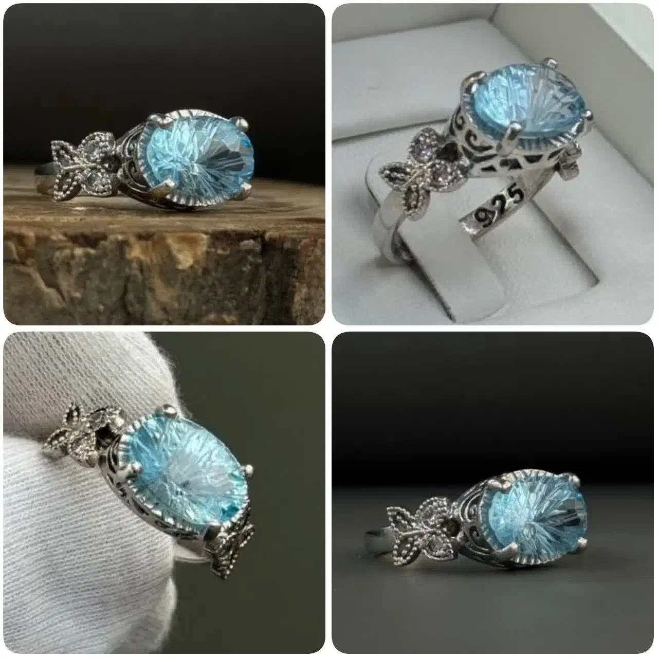 انگشتر زنانه توپاز سوئیــس|جواهرات|قم, قلعه صدری|دیوار