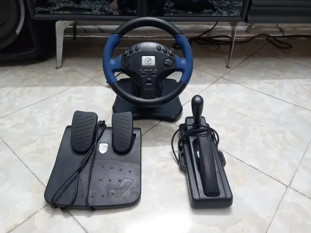 پلی استیشن 2 همراه فرمان و پدال|کنسول، بازی ویدئویی و آنلاین|اسلام‌شهر, شهرک توحید|دیوار