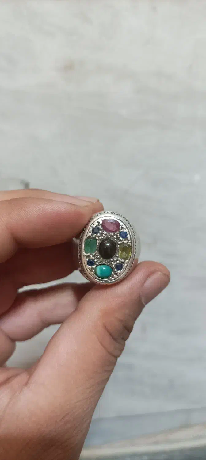 انگشتر چند نگین جواهراتی.|جواهرات|خلیل آباد, |دیوار