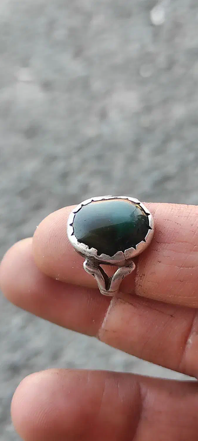 رکاب مرحوم استاد حاجی کتابعلی با سنگ کهنه یشم|جواهرات|داران, |دیوار