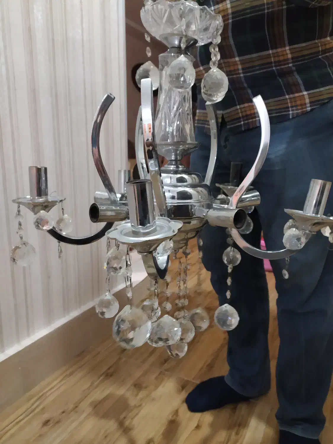 لوستر استیل و کریستال|لوستر و چراغ آویز|اردبیل, |دیوار