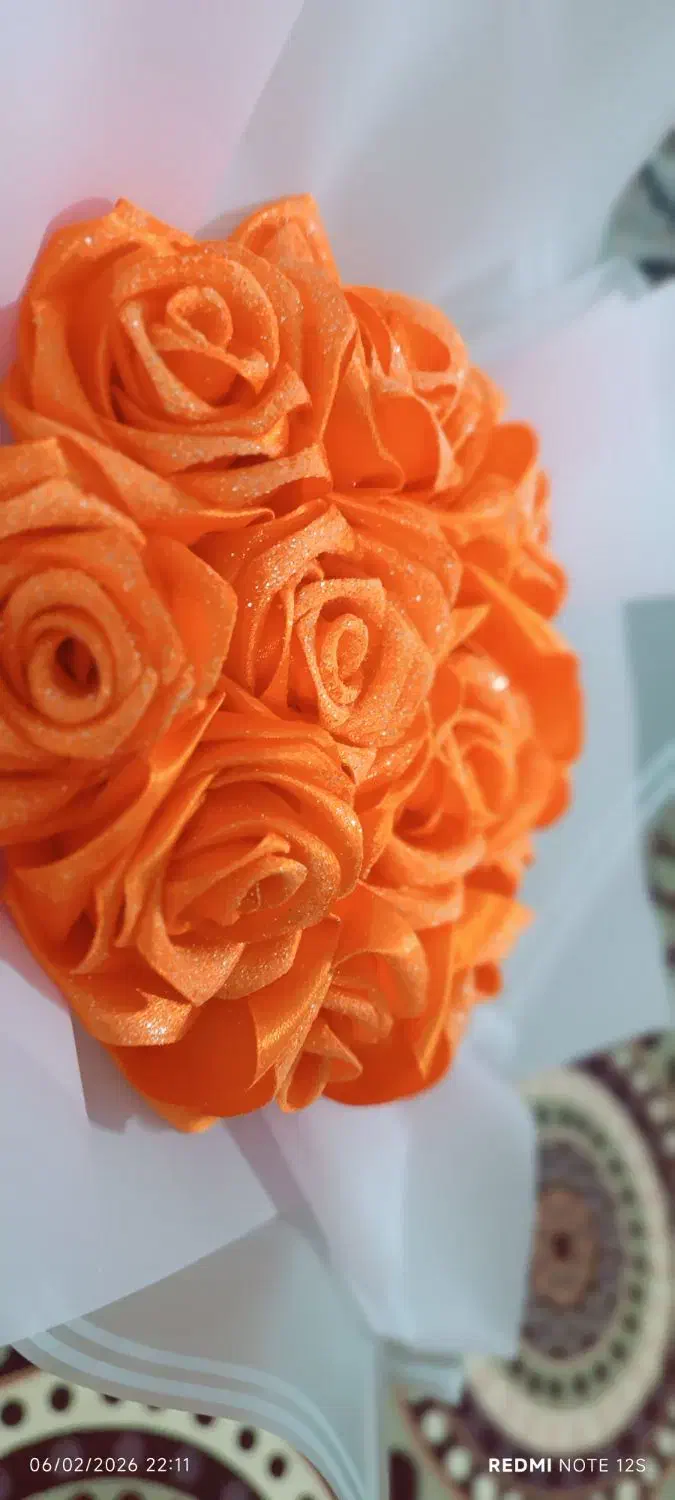 دسته گل نارنجی|گل مصنوعی|میانه, |دیوار