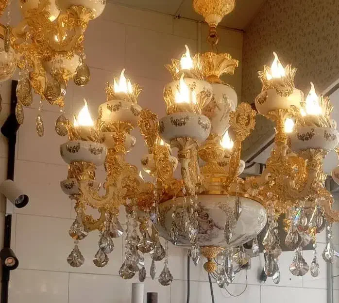 لوستر طلا|لوستر و چراغ آویز|رفسنجان, |دیوار