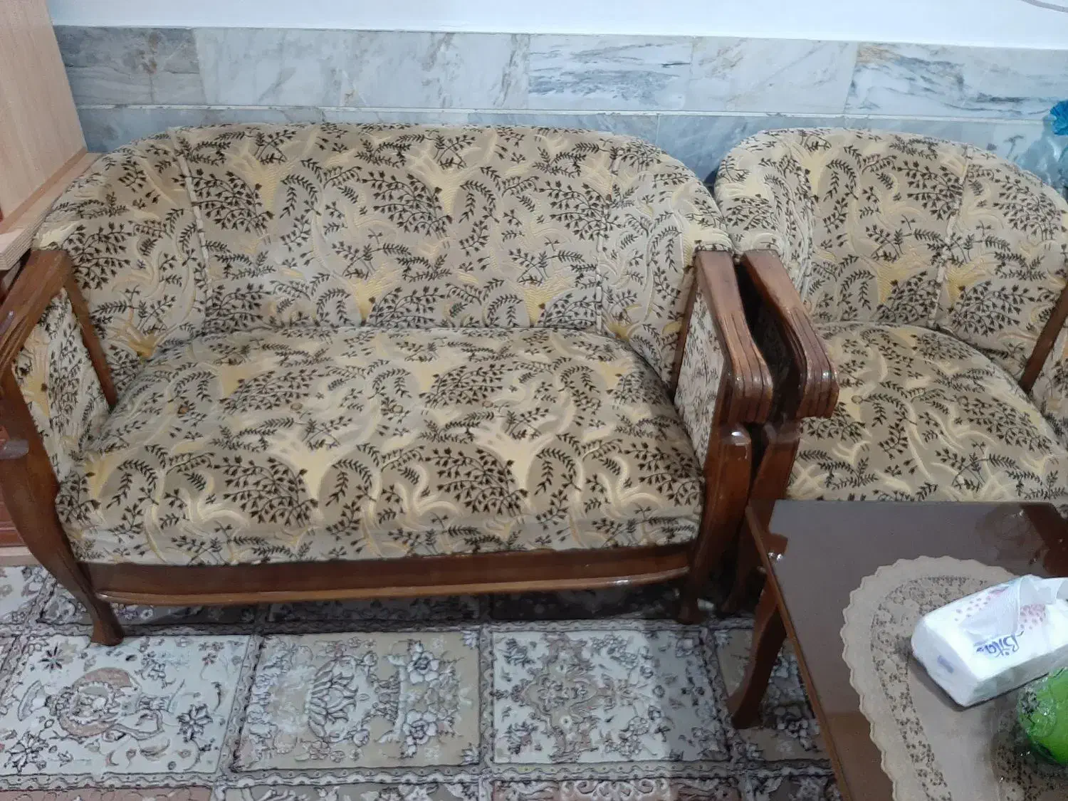 مبل ۸ نفره تمام چوب راش|مبلمان خانگی و میز عسلی|گلپایگان, |دیوار