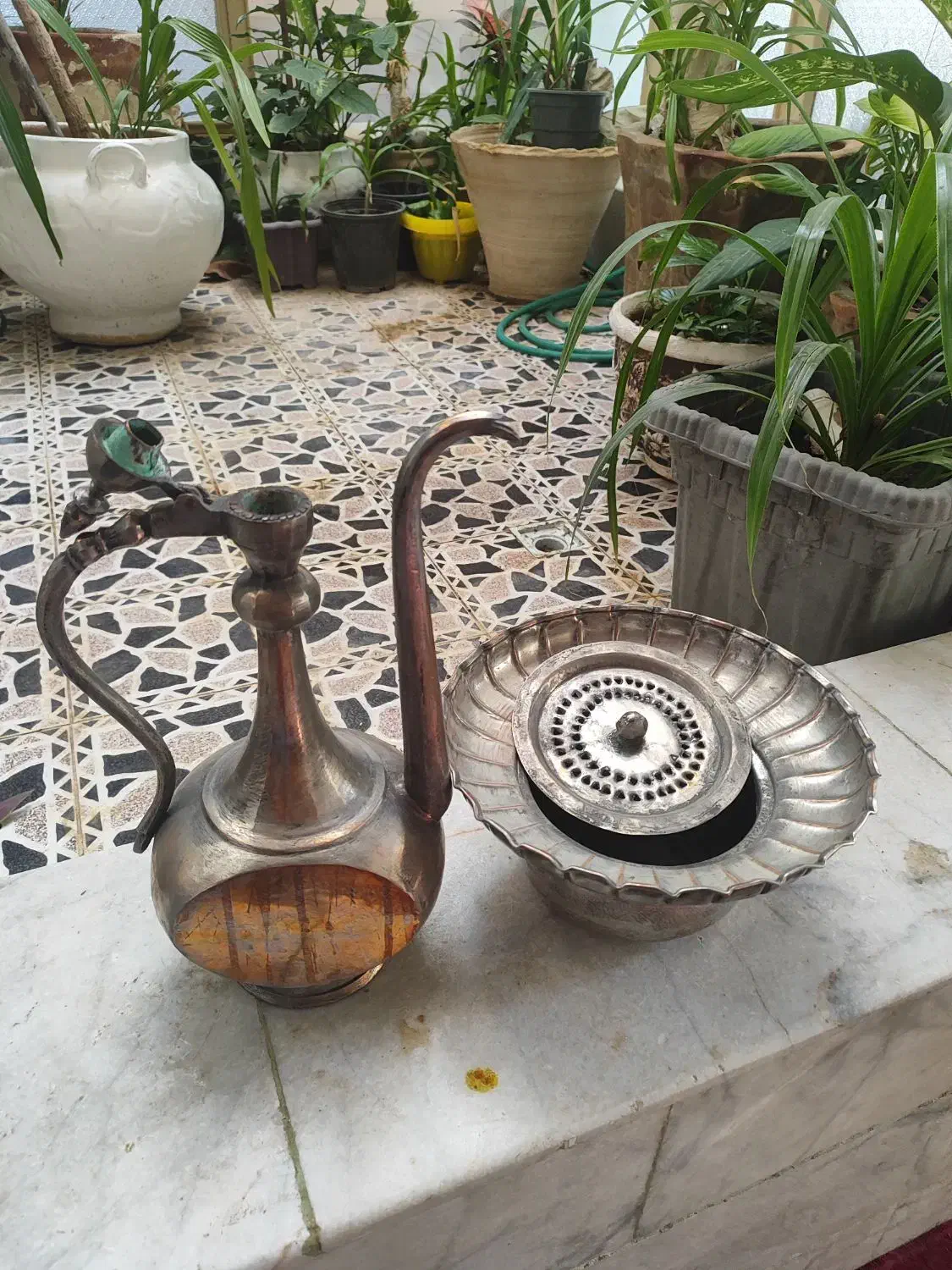 آفتابه لگن دستشور اتیقه|کلکسیون اشیاء عتیقه|یزد, |دیوار