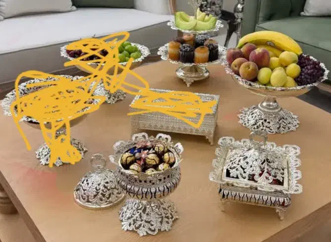 ظروف روکش نقره رنگ ثابت|ظروف سرو و پذیرایی|یزد, |دیوار