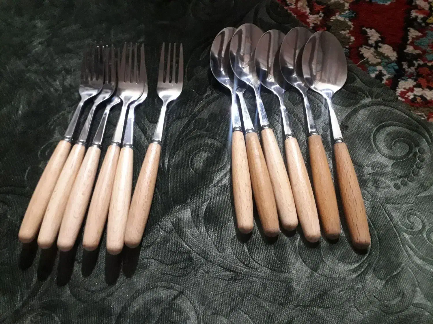 قاشق چنگال دسته چوبی|ظروف سرو و پذیرایی|تهران, یافتآباد|دیوار