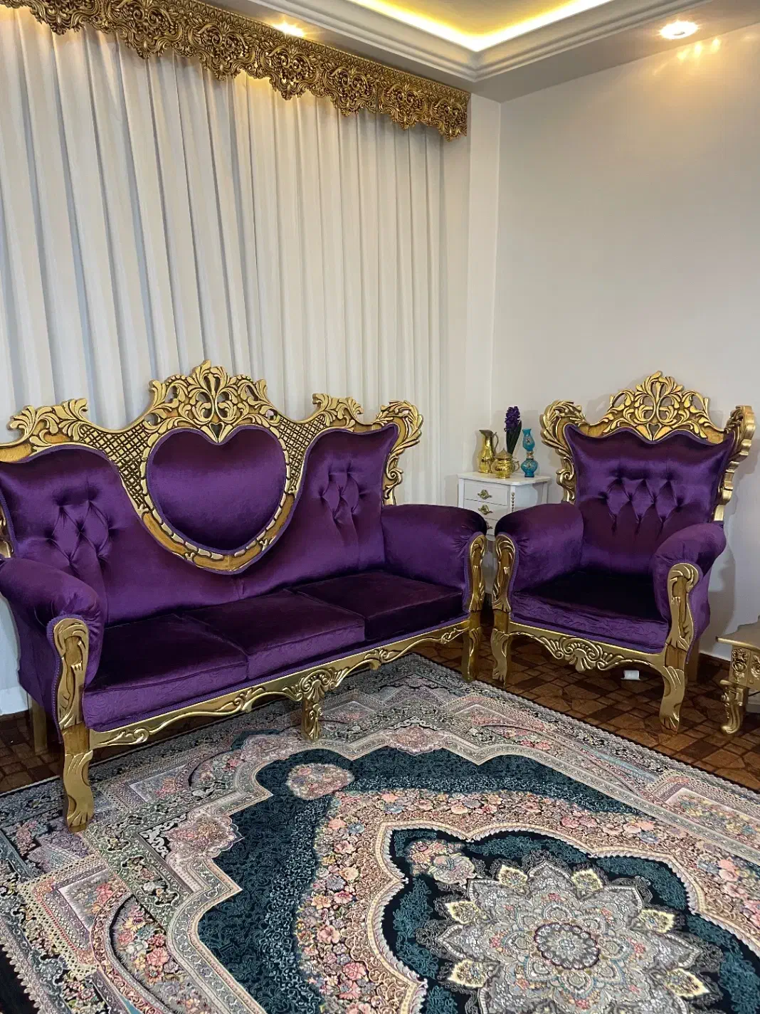 مبل سلطنتی ۷ نفره (درحدنو)|مبلمان خانگی و میز عسلی|خلخال, |دیوار