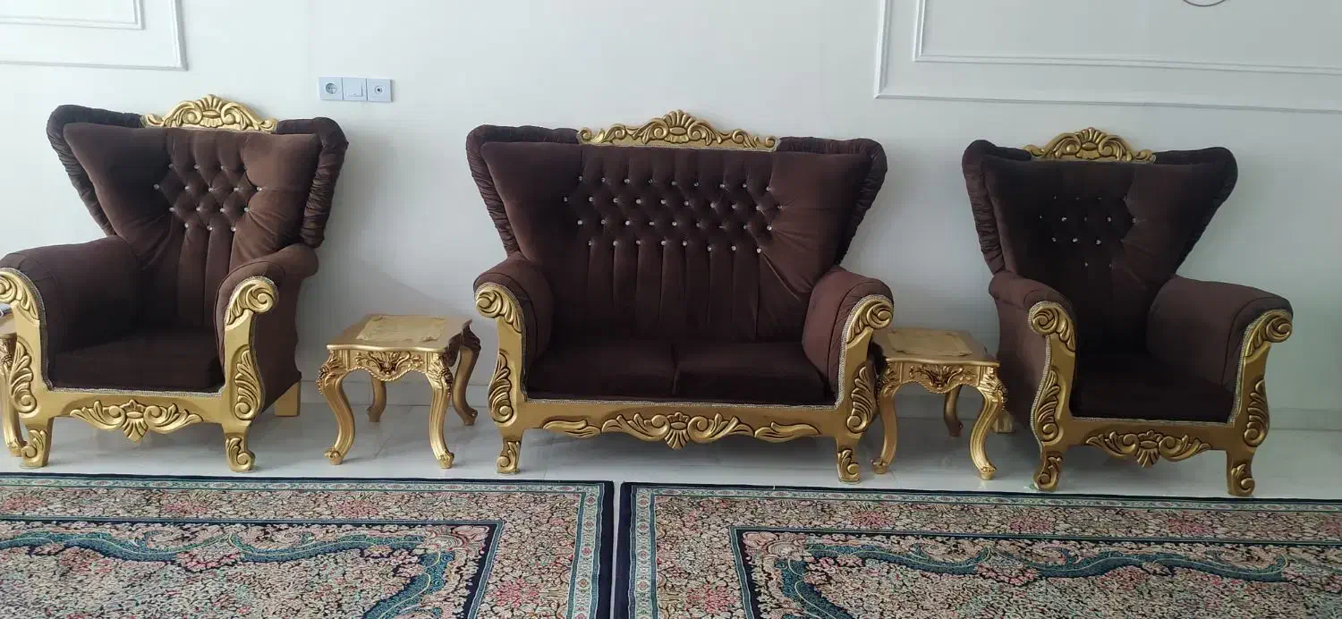 مبل هفت نفره نیمه سلطنتی|مبلمان خانگی و میز عسلی|فردوس (خراسان), |دیوار
