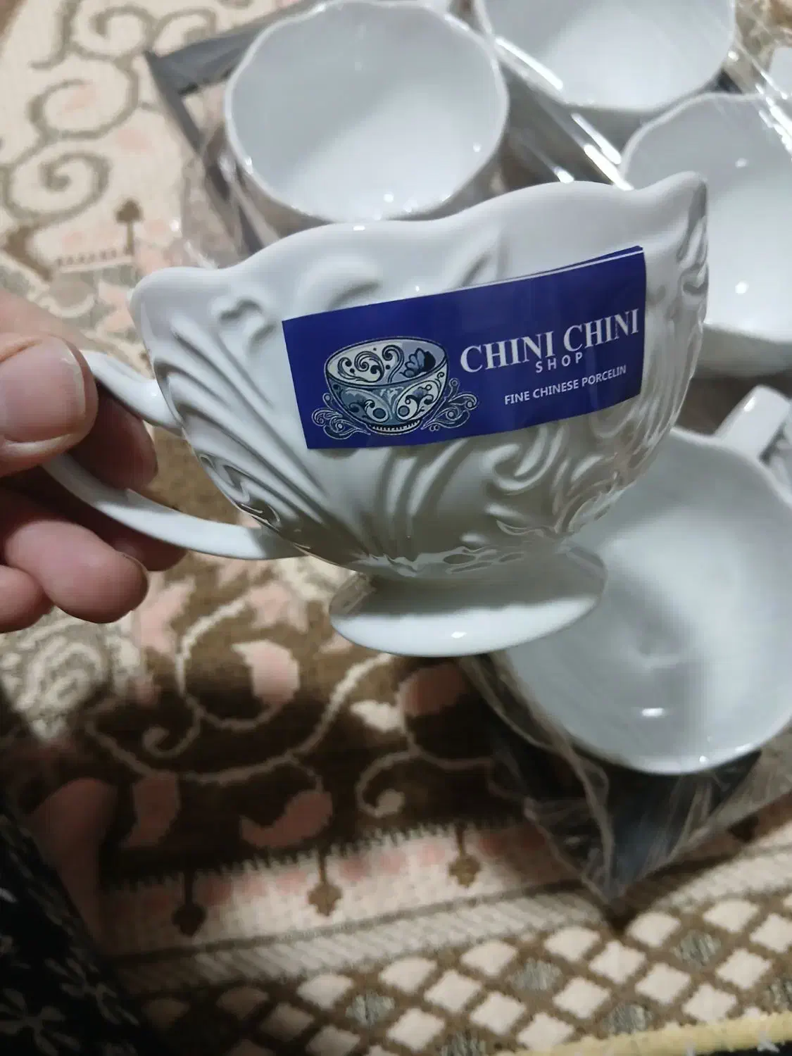 فنجان چینی همراه سینی چوبی|ظروف سرو و پذیرایی|محمدیه-قزوین, |دیوار