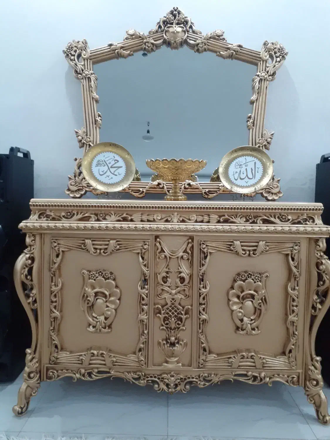 آیینه و کنسول|بوفه، ویترین، کنسول|محمدیه-قزوین, |دیوار