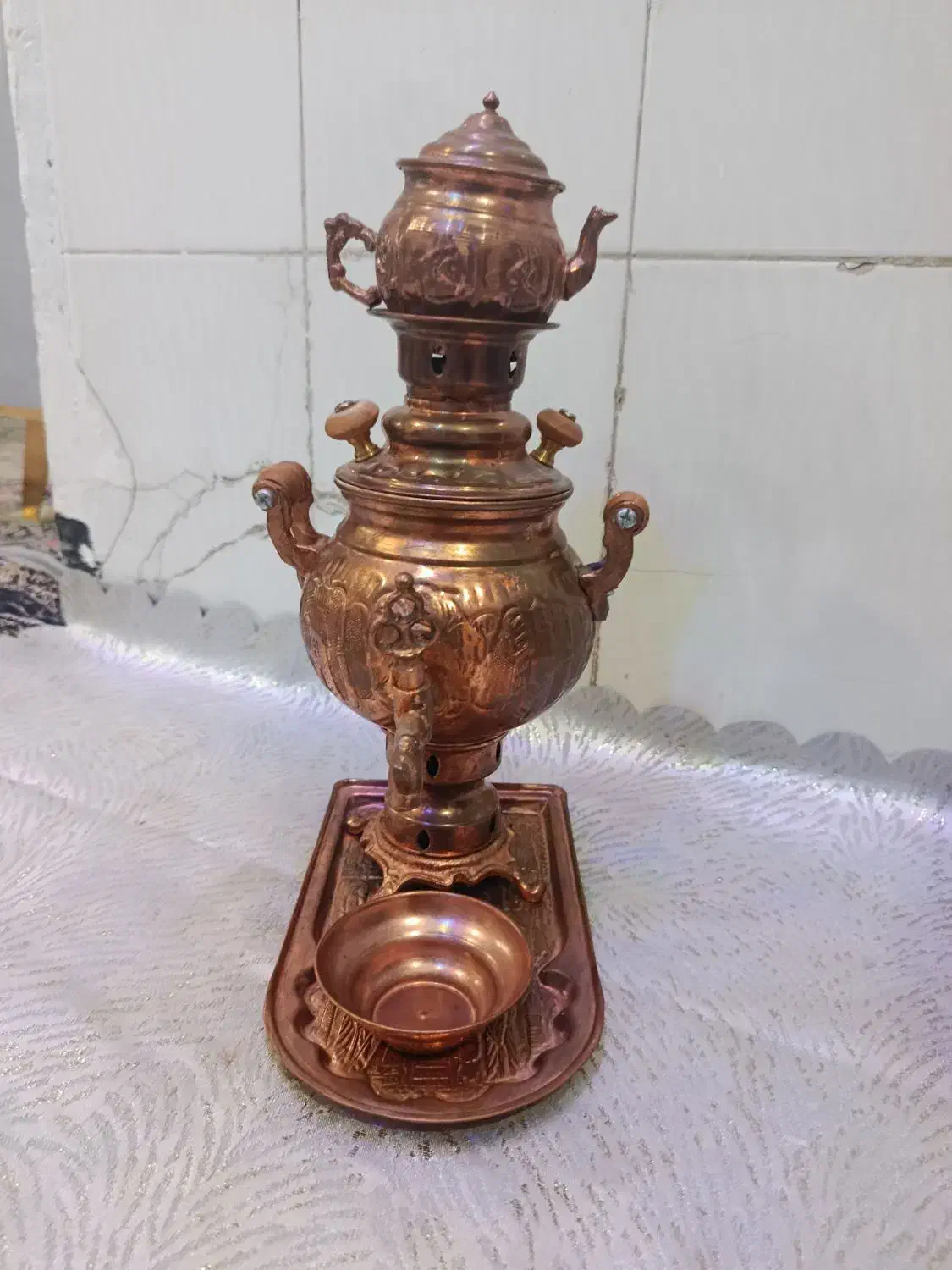 سماور و قوری مسی|سماور، چایساز، قهوهساز|زاهدان, |دیوار