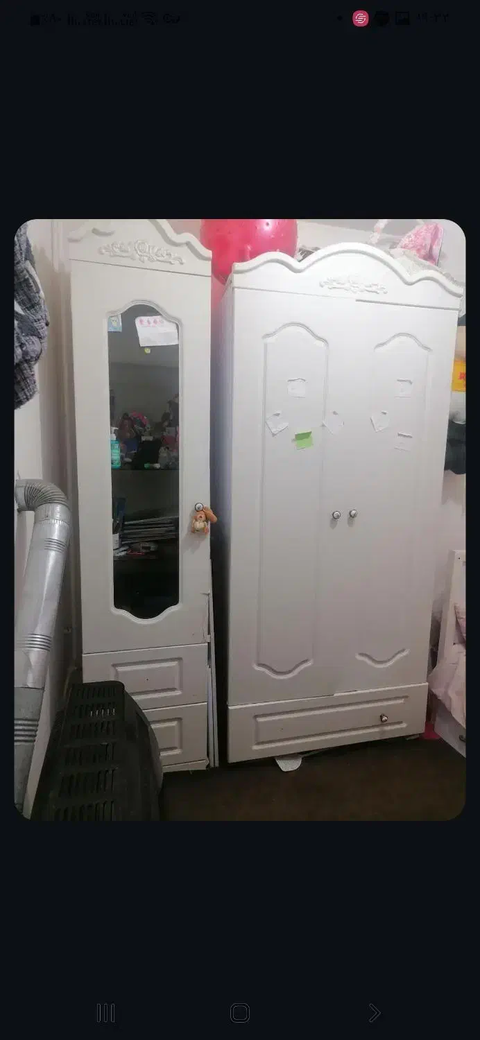 کمد دو تیکه و تخت و ایینه و کشو|تخت و سرویس خواب|گرگان, |دیوار