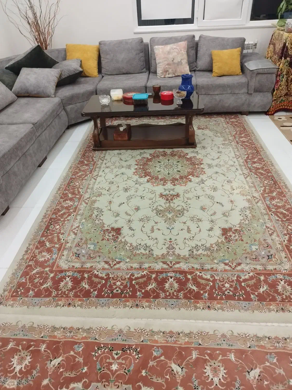 فرش 9متری کرم رنگ|فرش|پردیس, فاز ۵|دیوار