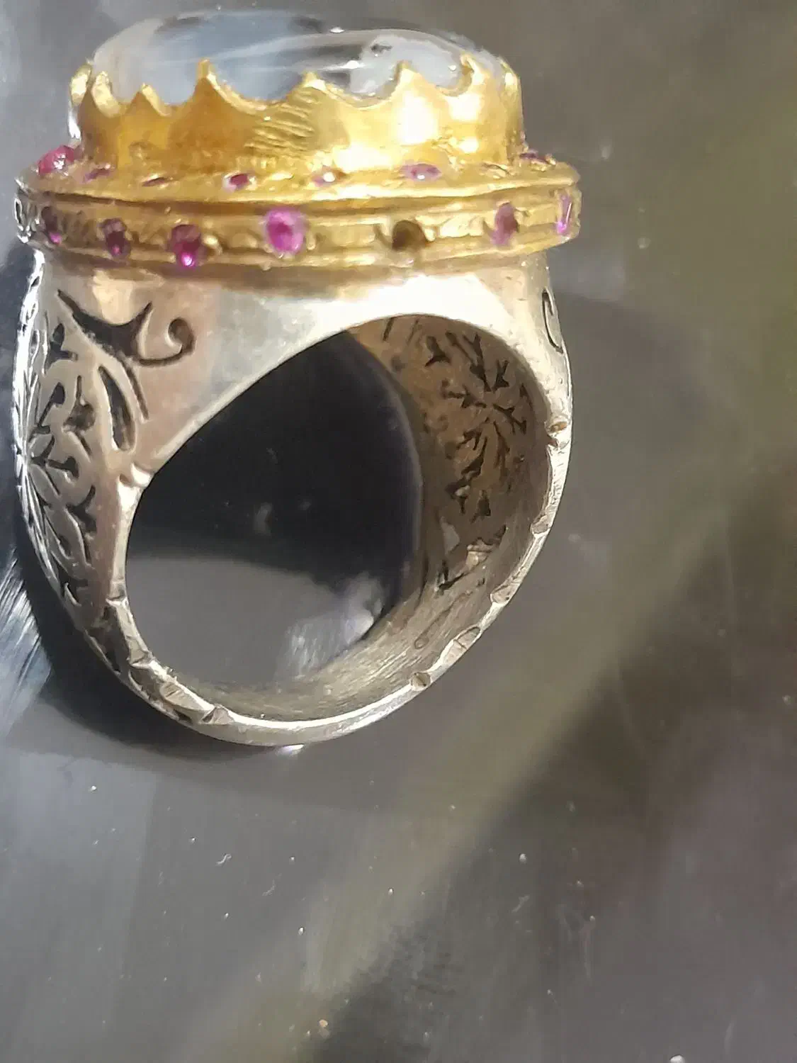 انگشتر شجر قائن زمرد یاقوت موزونایت طلا|جواهرات|تهران, تجریش|دیوار