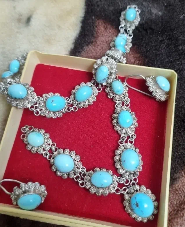 سرویس نقره بانگینهای فیروزه اصل|جواهرات|ری, فیروزآباد|دیوار