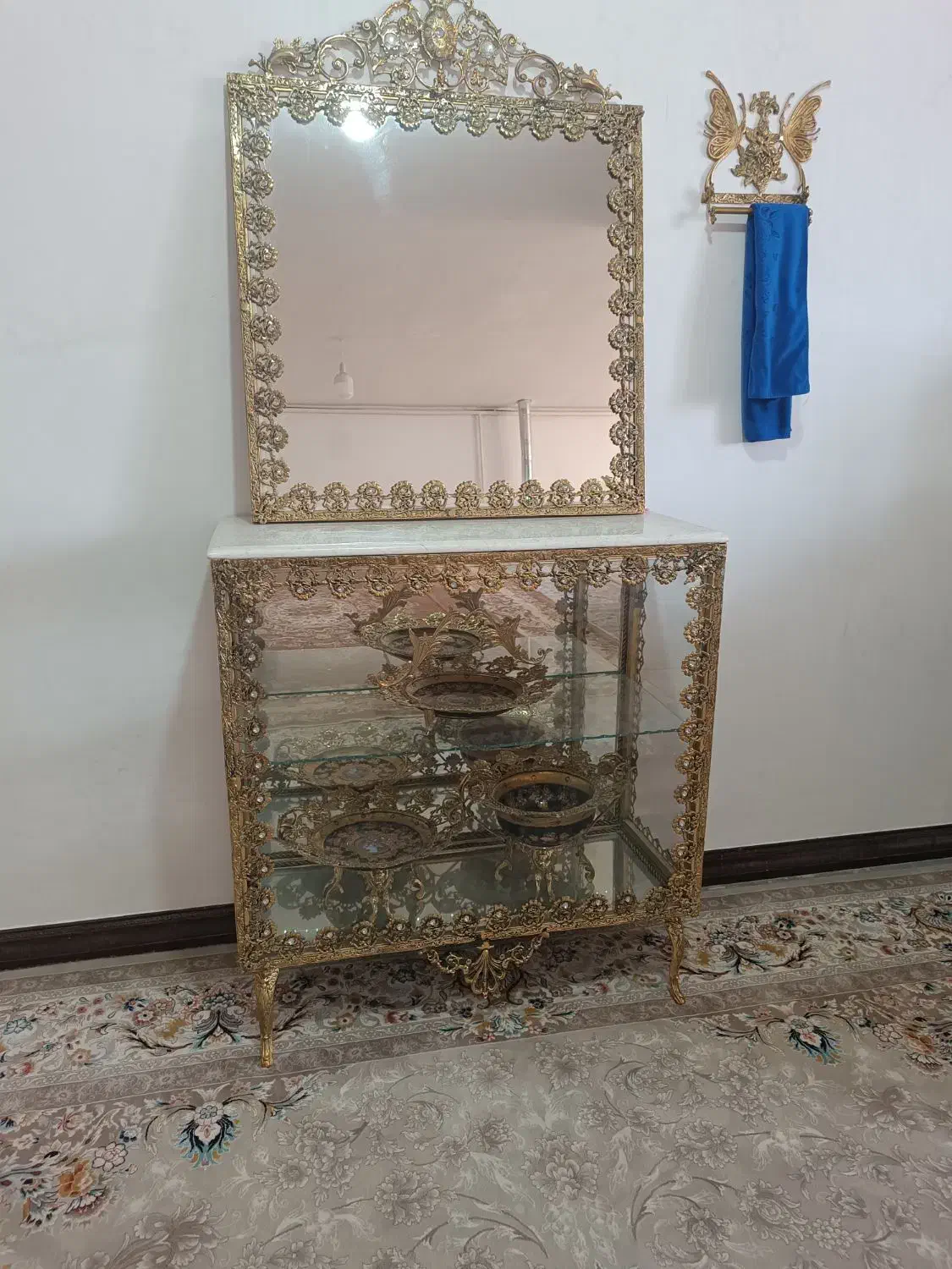 آینه کنسول برنز|بوفه، ویترین، کنسول|دورود, |دیوار