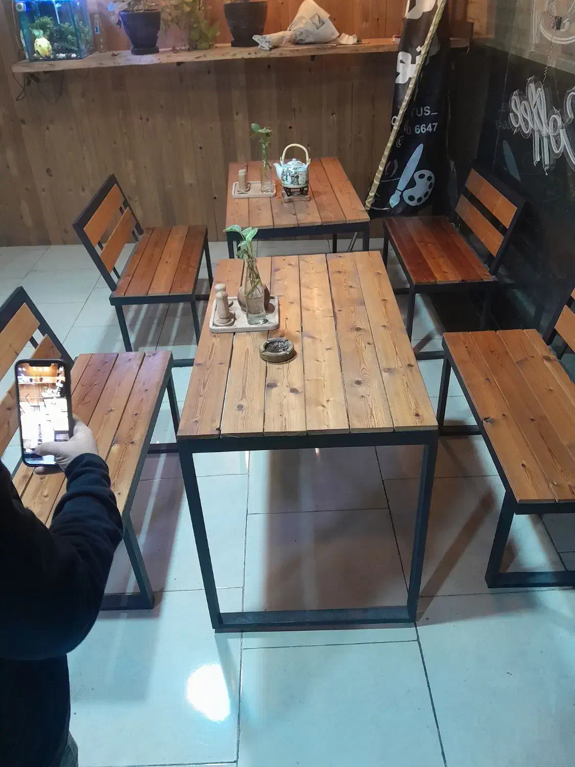 میز و صندلی کافه باغ ناهارخوری نیمکت چوبی ترموود|میز و صندلی غذاخوری|تهران, شهید رجایی|دیوار