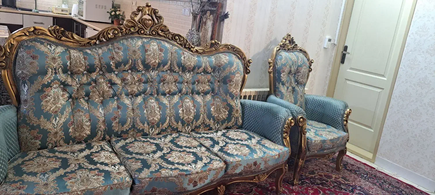 مبل ۹نفره فیروزه ای|مبلمان خانگی و میز عسلی|زنجان, |دیوار