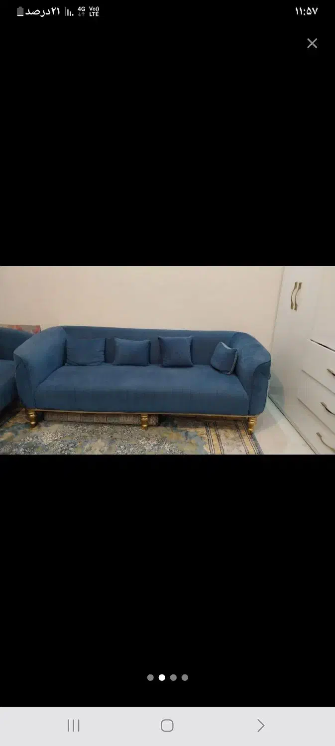 مبل فیروزه ای ۷نفره|مبلمان خانگی و میز عسلی|گلستان (تهران), |دیوار