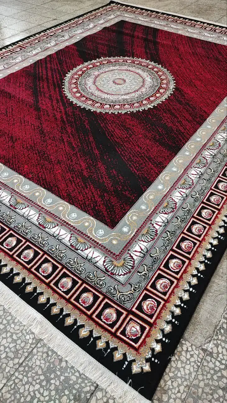 فرش نقشه ورساچه مشکی لاکی ۱۲ - ۹ - ۶ متری نو|فرش|دلیجان, |دیوار