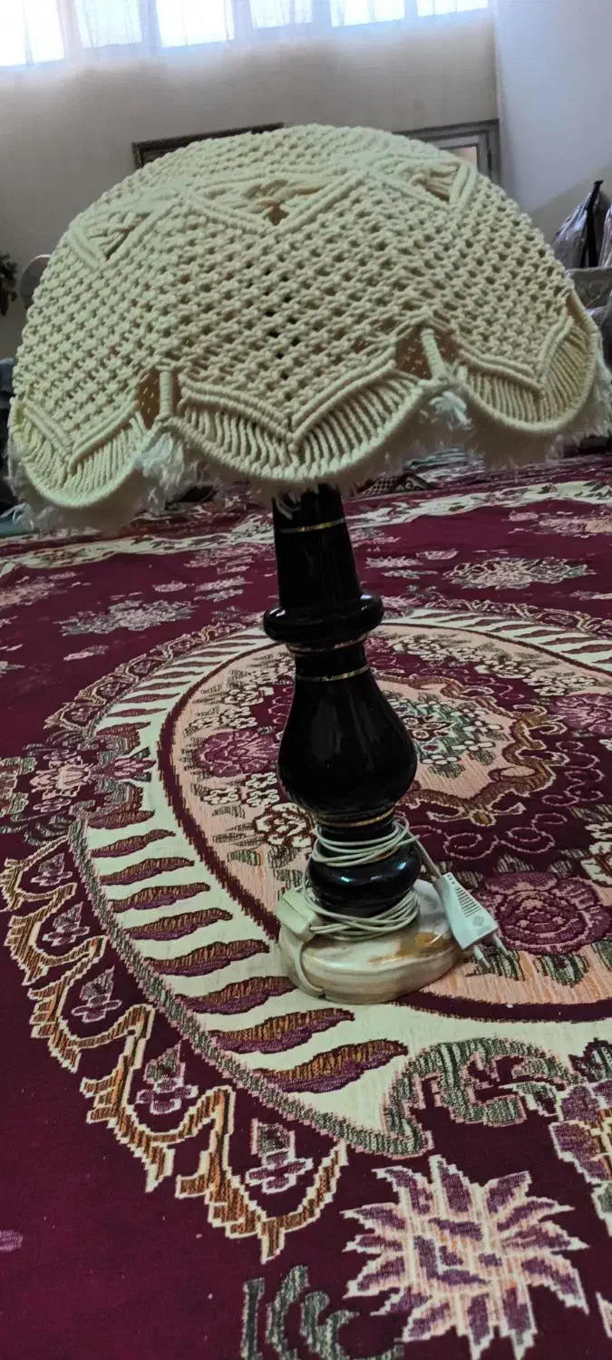 آباژور مکرومه بافی|چراغ خواب و آباژور|کاشان, میانچال|دیوار