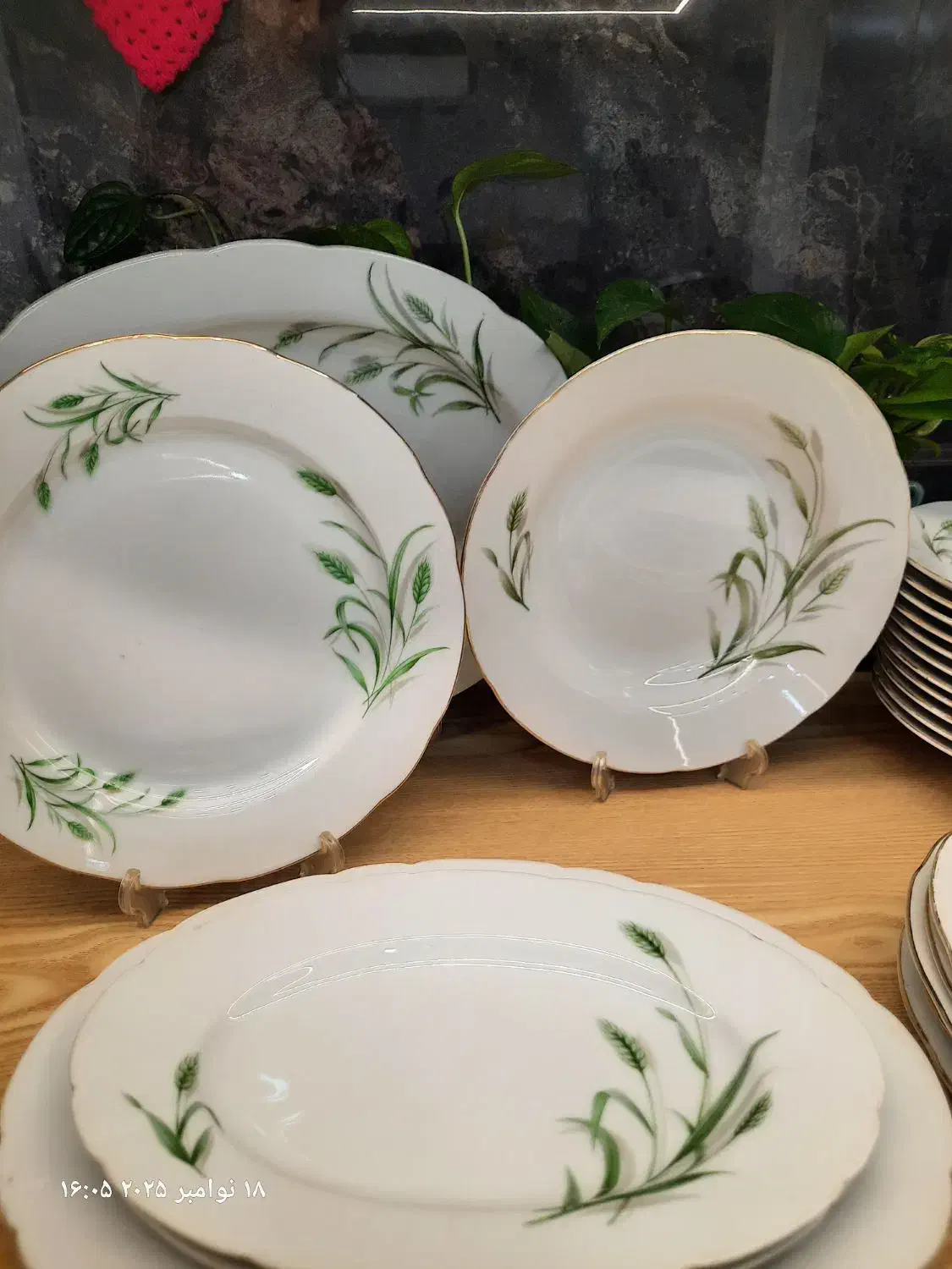 گل گندمی و ظرفهای قدیمی آنتیک و جابرنجی لیمون|ظروف سرو و پذیرایی|لنگرود, |دیوار