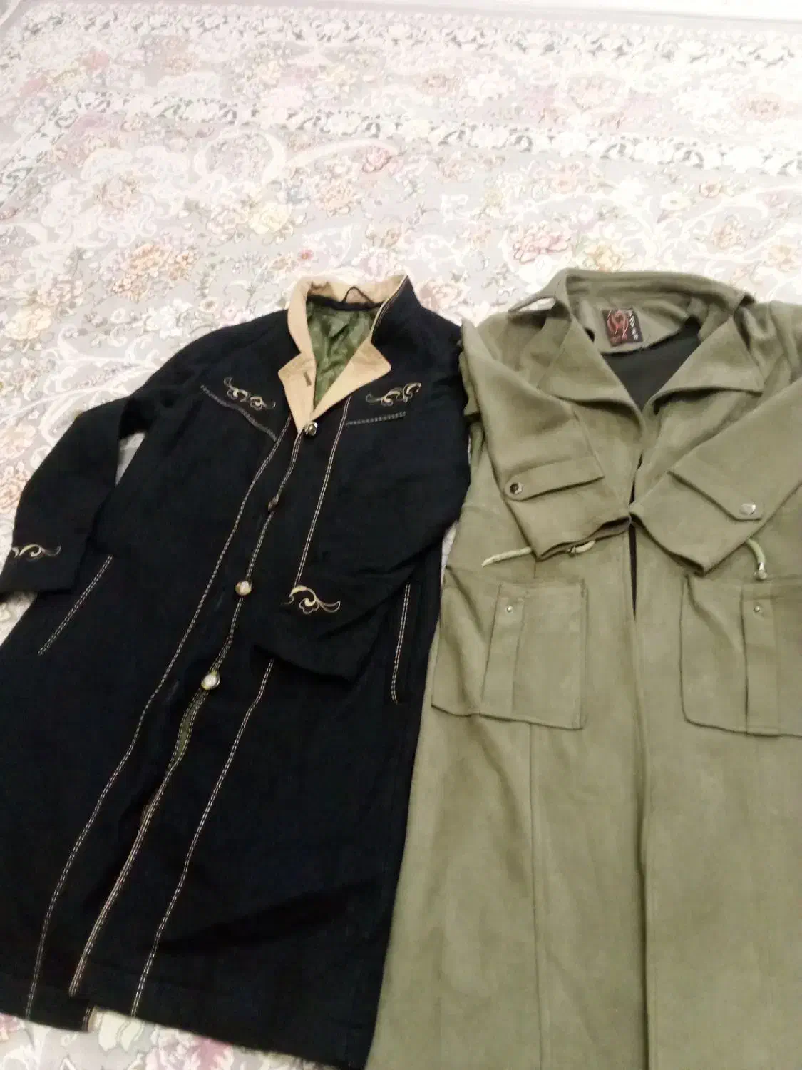 سوییت زیتونی و پالتو مشکی پشم کوبیده ،تمیز. سایز40|لباس|مهاباد (آذربایجان غربی), |دیوار