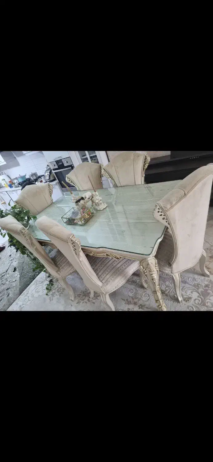 مبل استیل ۷ نفره میز ناهار خوری ۶ نفره|مبلمان خانگی و میز عسلی|ری, فیروزآبادی|دیوار