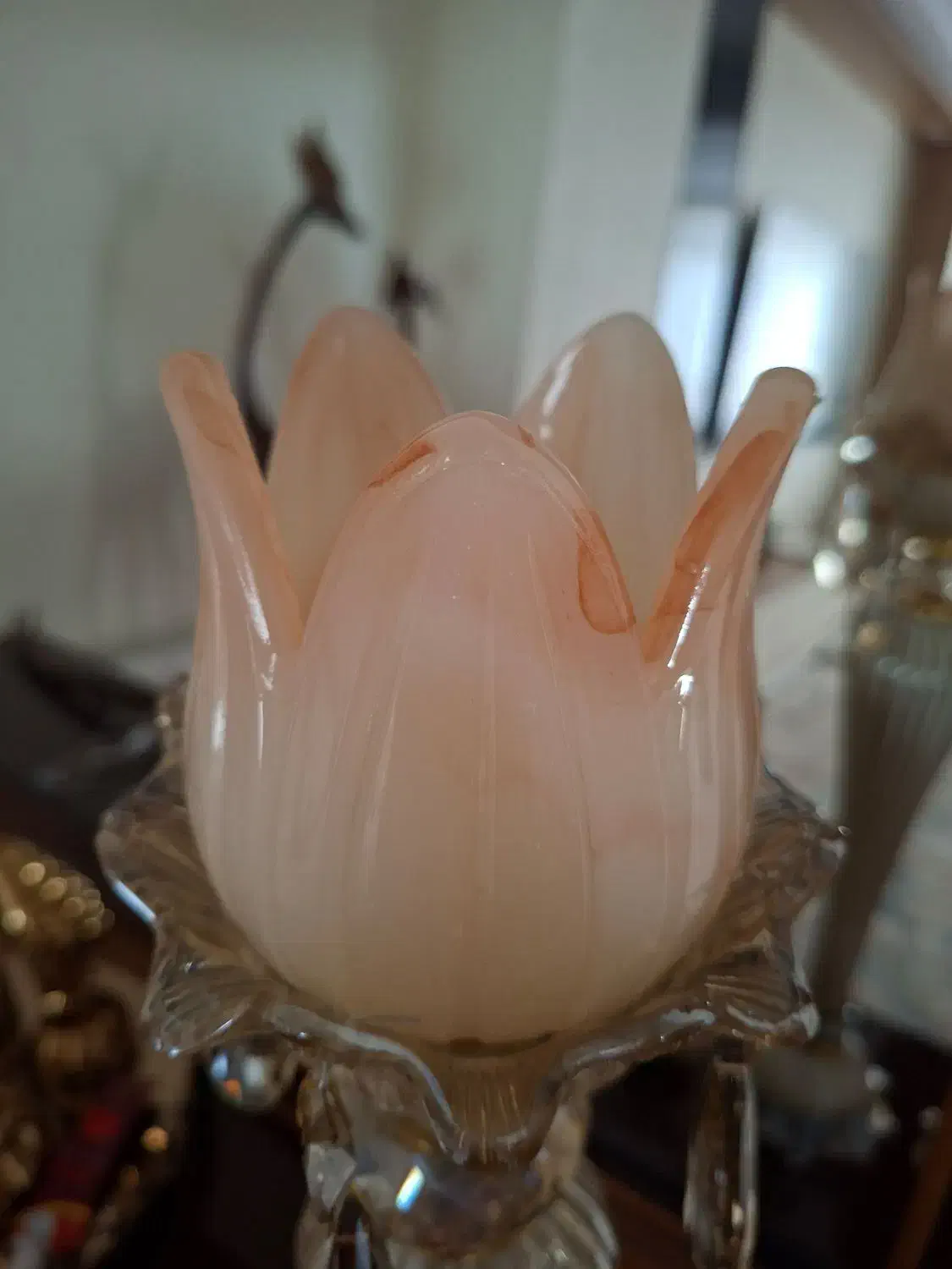 یک جفت شمعدان کریستال وارداتی با لاله های سنگی|لوستر و چراغ آویز|پاکدشت, پاکدشت (مامازند)|دیوار