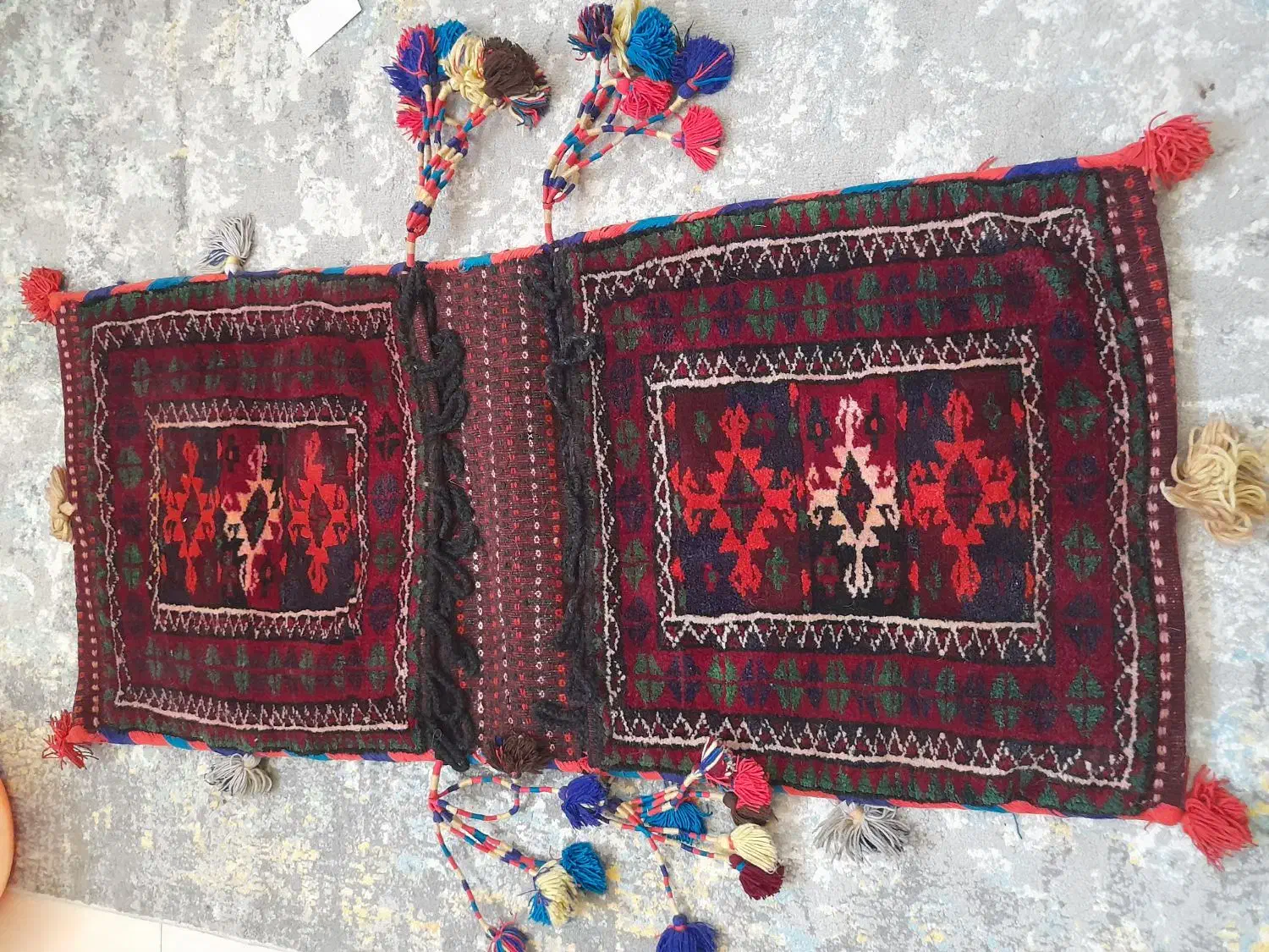 فروش خورجین دستباف سنتی قدیمی کمیاب و شیک|تابلو فرش|بجنورد, |دیوار