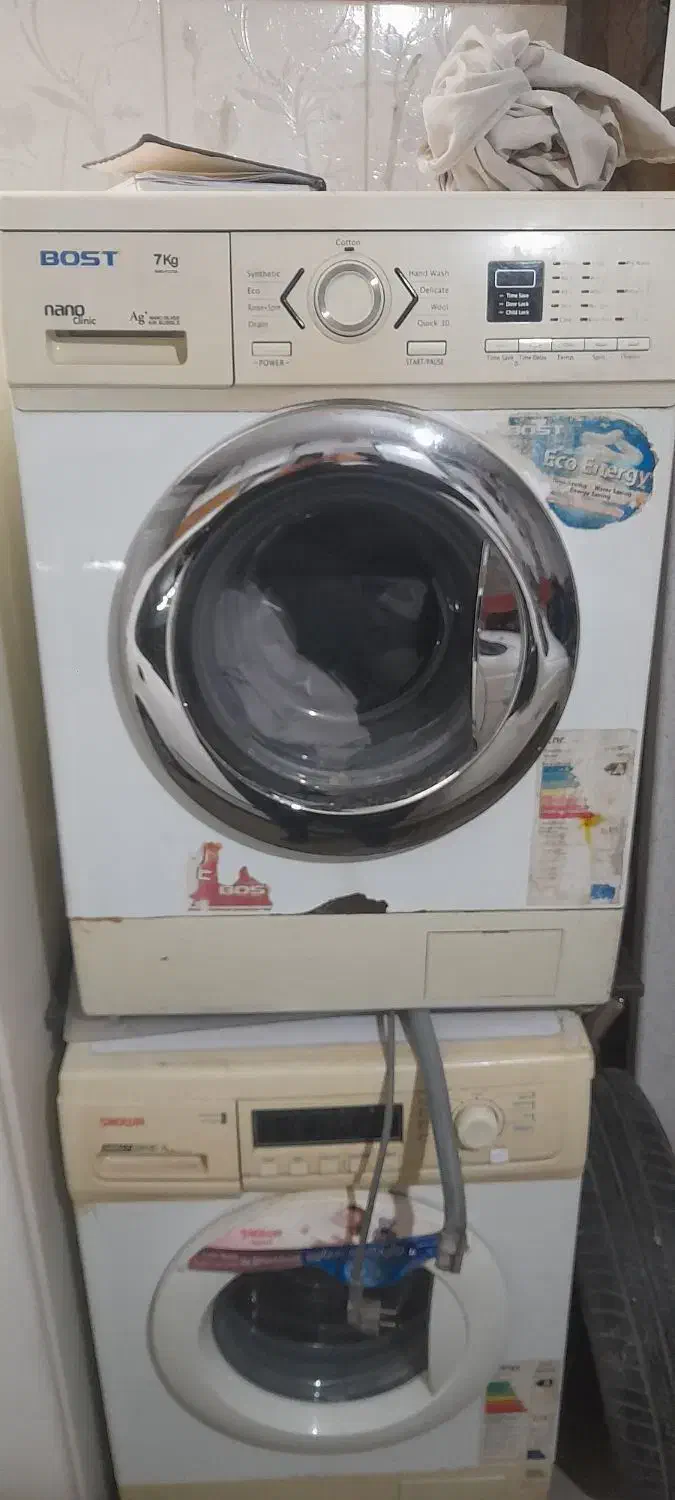 دو عدد لباسشویی بست و اسنوا|ماشین لباسشویی و خشککن لباس|رباطکریم, رباطکریم|دیوار