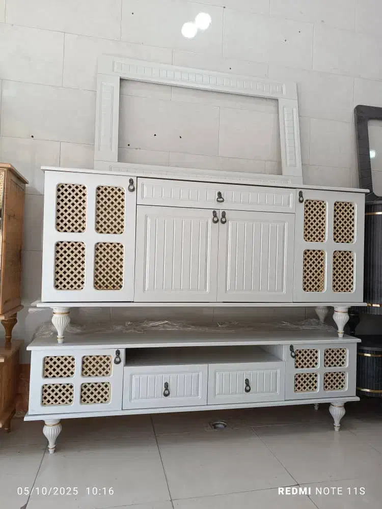 ست میز تلوزیون و آینه و کنسول حصیری سایز بزرگ|بوفه، ویترین، کنسول|مرودشت, فاز دوم شهرک فرهنگیان|دیوار