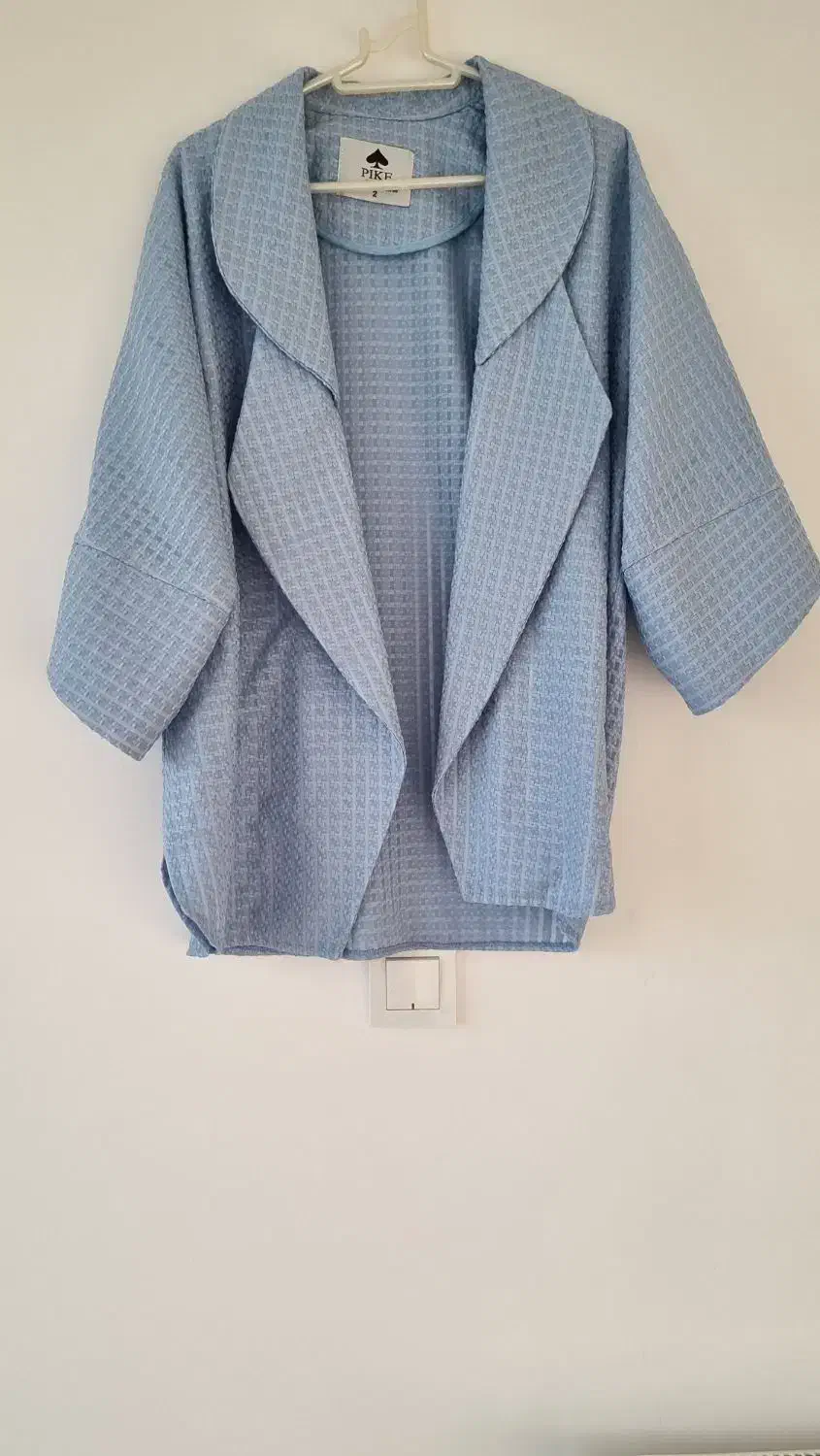 مانتو ژاکارد حصیری آبی فری سایز|لباس|نوشهر, |دیوار